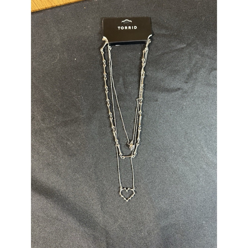 Torrid Silver Bone Heart‎ Layered Necklace NWT